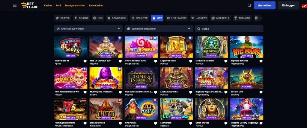 Betflare Spiele