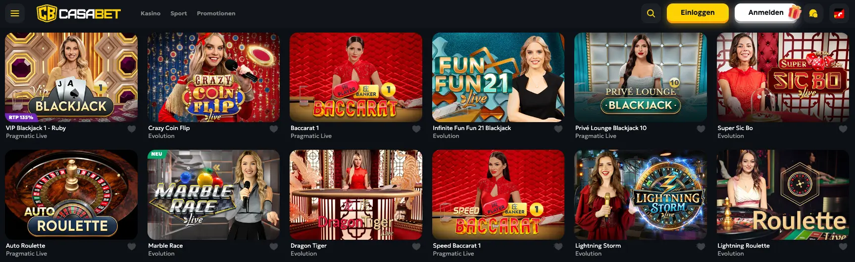 Casabet Live Casino